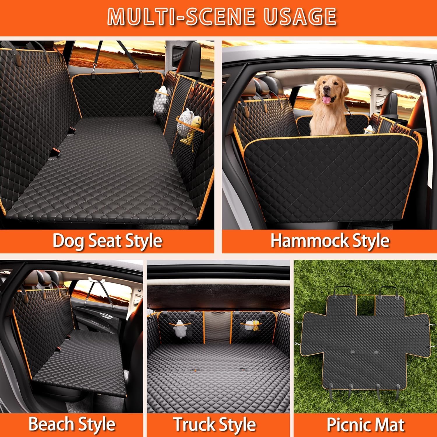 Back Seat Extender for Dogs,Holds 420lbs,Waterproof - myfurrypal.co