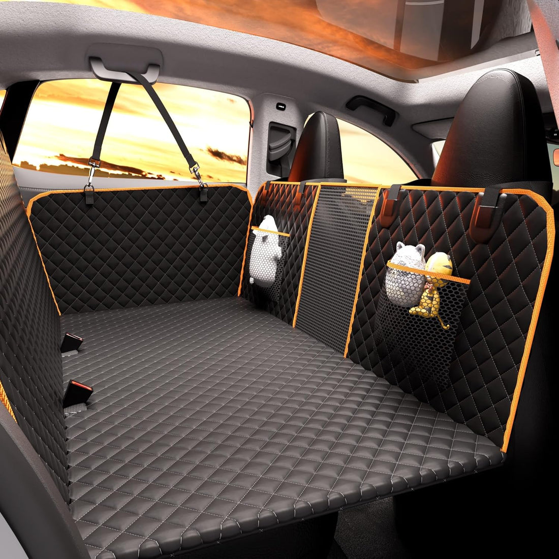 Back Seat Extender for Dogs,Holds 420lbs,Waterproof - myfurrypal.co