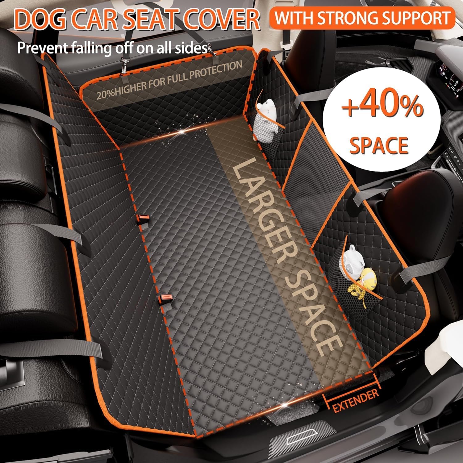 Back Seat Extender for Dogs,Holds 420lbs,Waterproof - myfurrypal.co